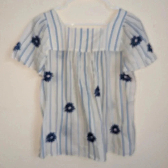 Floral Embroidered Butterfly Top in Stripe - Picture 3 of 10